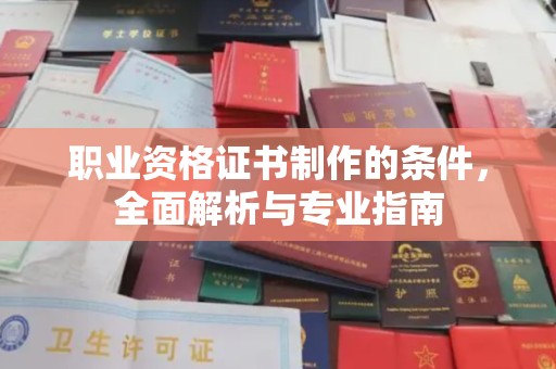 荔城职业资格证书制作的条件，全面解析与专业指南