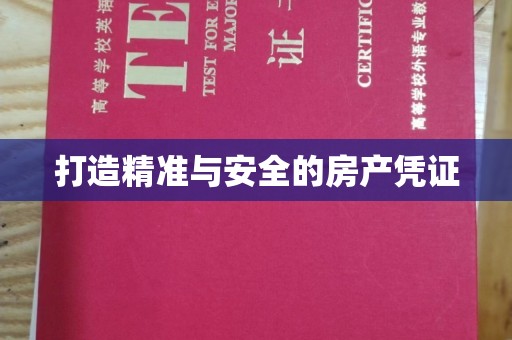 荔城打造精准与安全的房产凭证